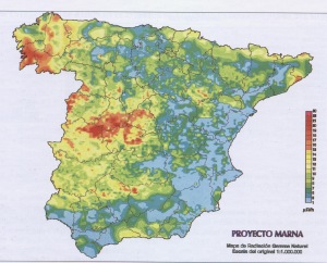 Mapa de radiación gamma natural de España 